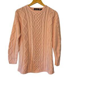 CLEARANCE New Haven Pink Cable Knit Sweater Size Medium